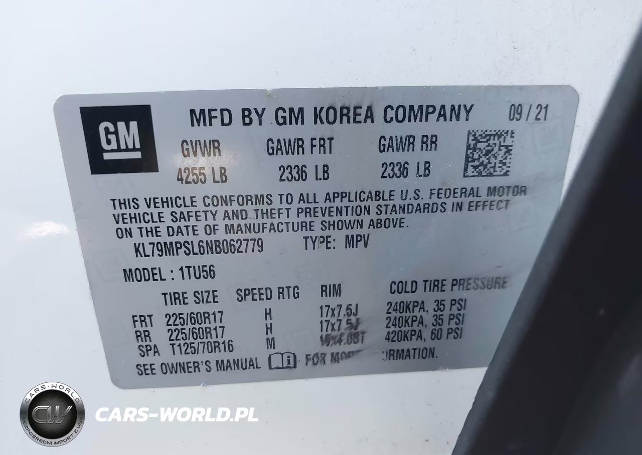2022 Chevrolet Trailblazer Fwd Lt VIN:KL79MPSL6NB062779 - 9