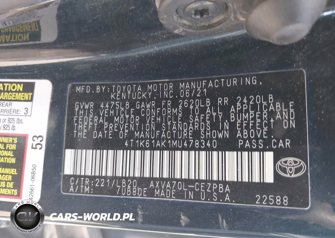 2021 Toyota Camry Xse VIN:4T1K61AK1MU478340 - 9
