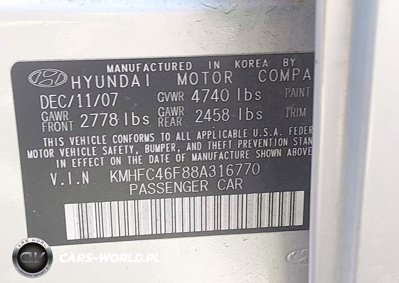 2008 Hyundai Azera Limited VIN:KMHFC46F88A316770 - 9