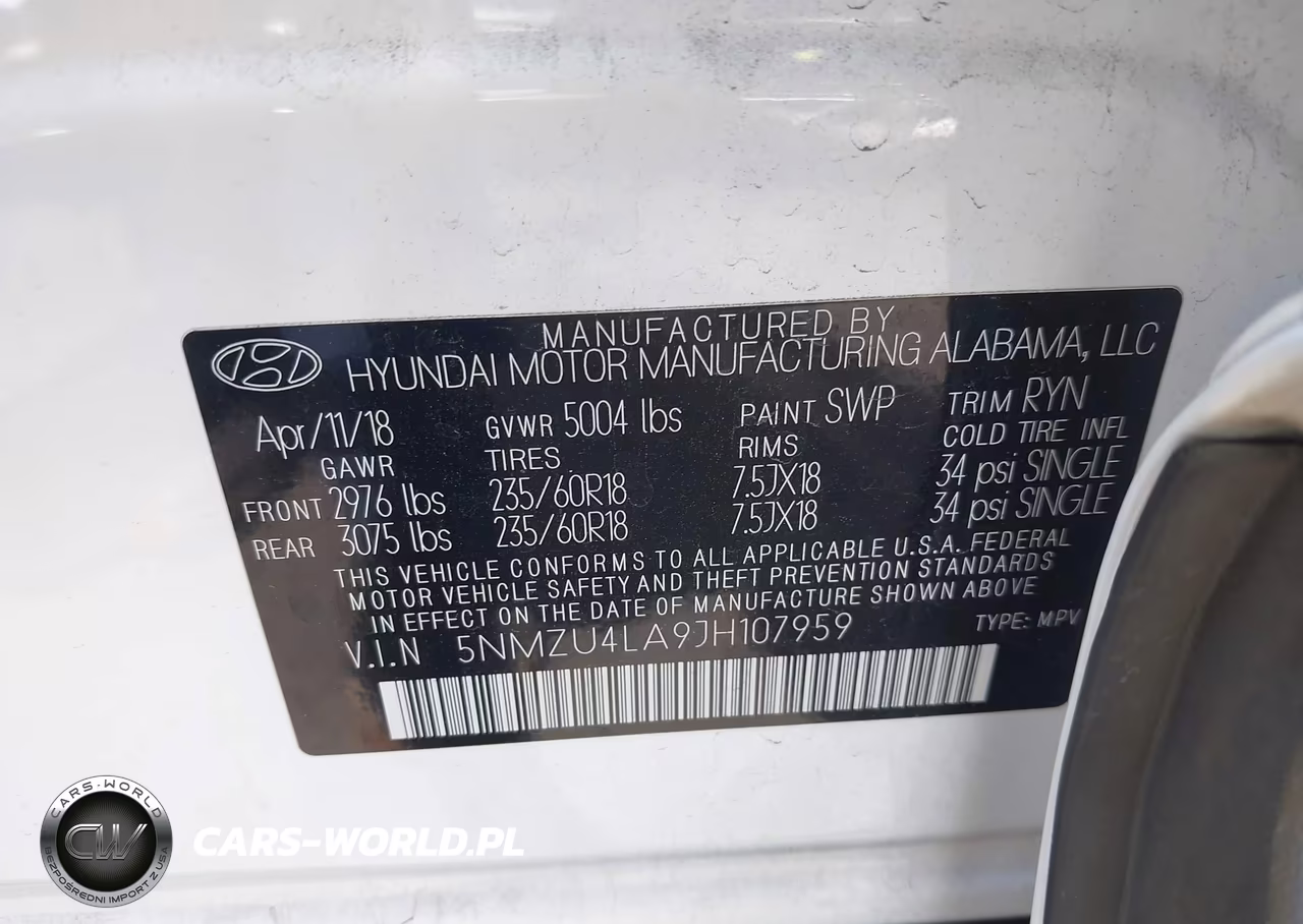 2018 Hyundai Santa Fe Sport 2.0T VIN:5NMZU4LA9JH107959 - 9