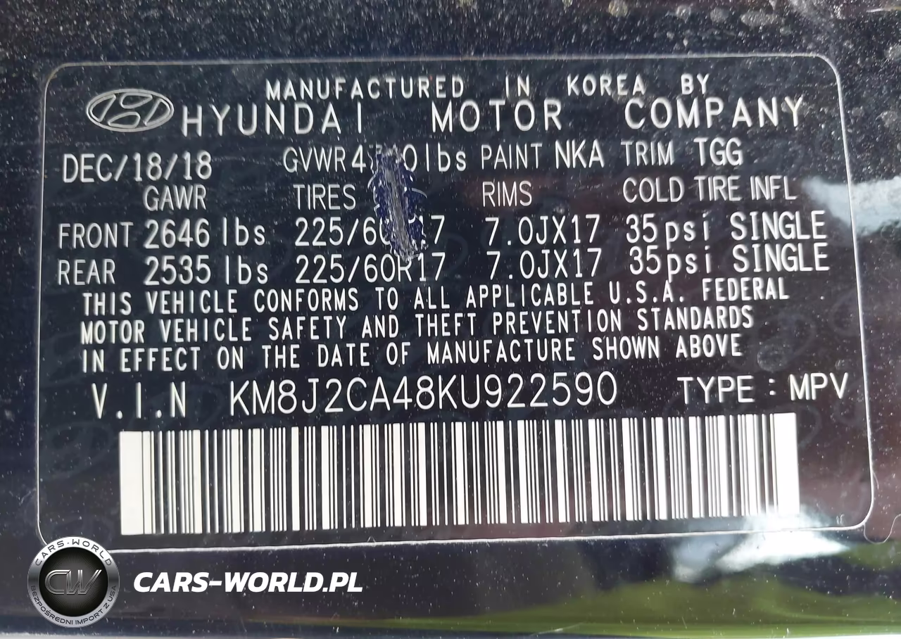 2019 Hyundai Tucson Se VIN:KM8J2CA48KU922590 - 9