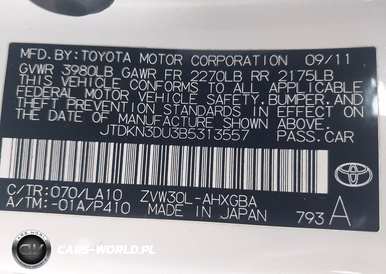 2011 Toyota Prius Four VIN:JTDKN3DU3B5313557 - 9