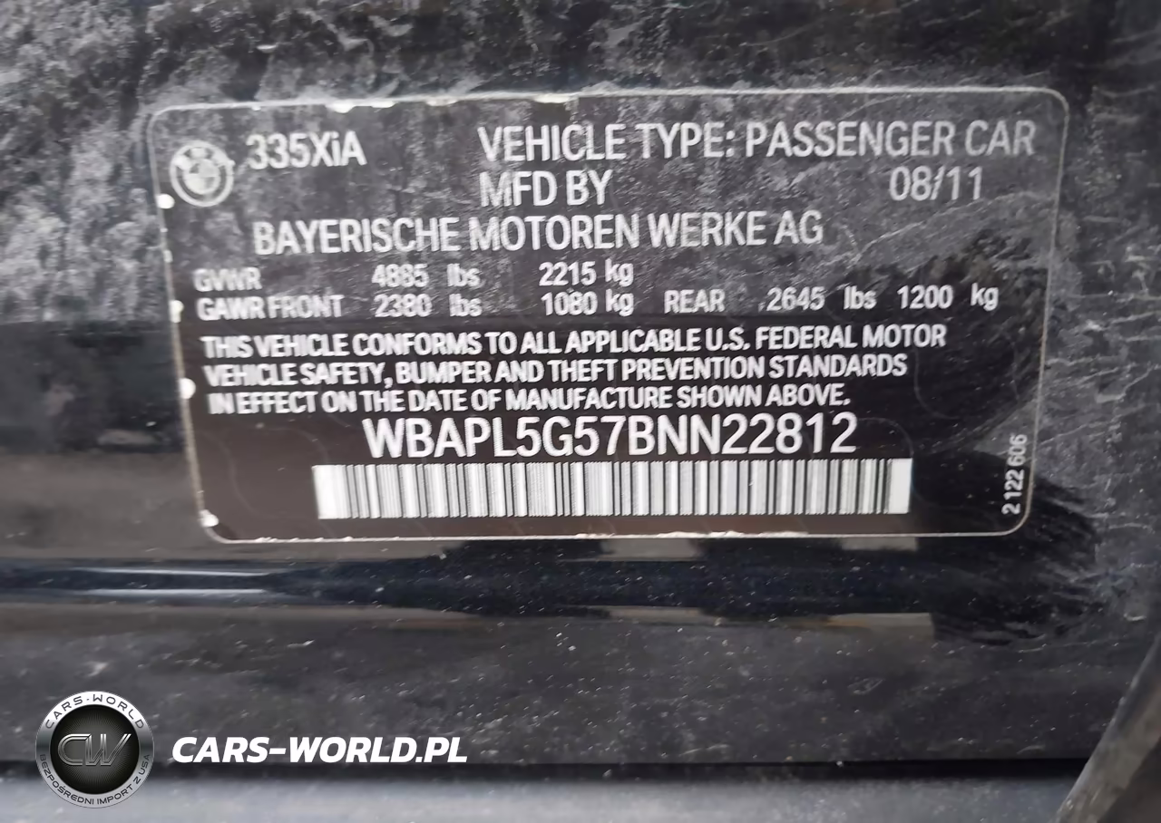 2011 BMW 335I xDrive VIN:WBAPL5G57BNN22812 - 9
