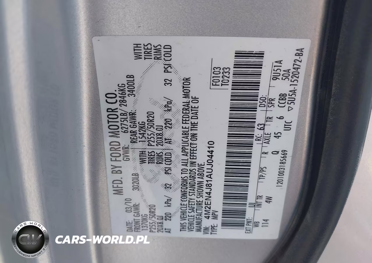 2010 Mercury Mountaineer Premier VIN:4M2EN4J81AUJ04410 - 9