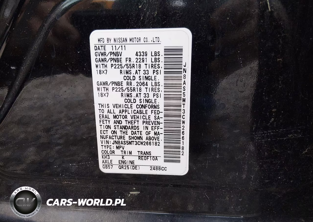 2012 Nissan Rogue Sv W-Sl Pkg VIN:JN8AS5MT3CW266182 - 9