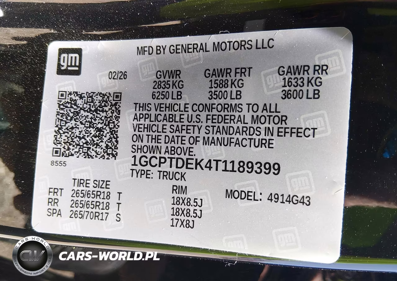 2026 Chevrolet Colorado Z71, 4Wd VIN:1GCPTDEK4T1189399 - 9