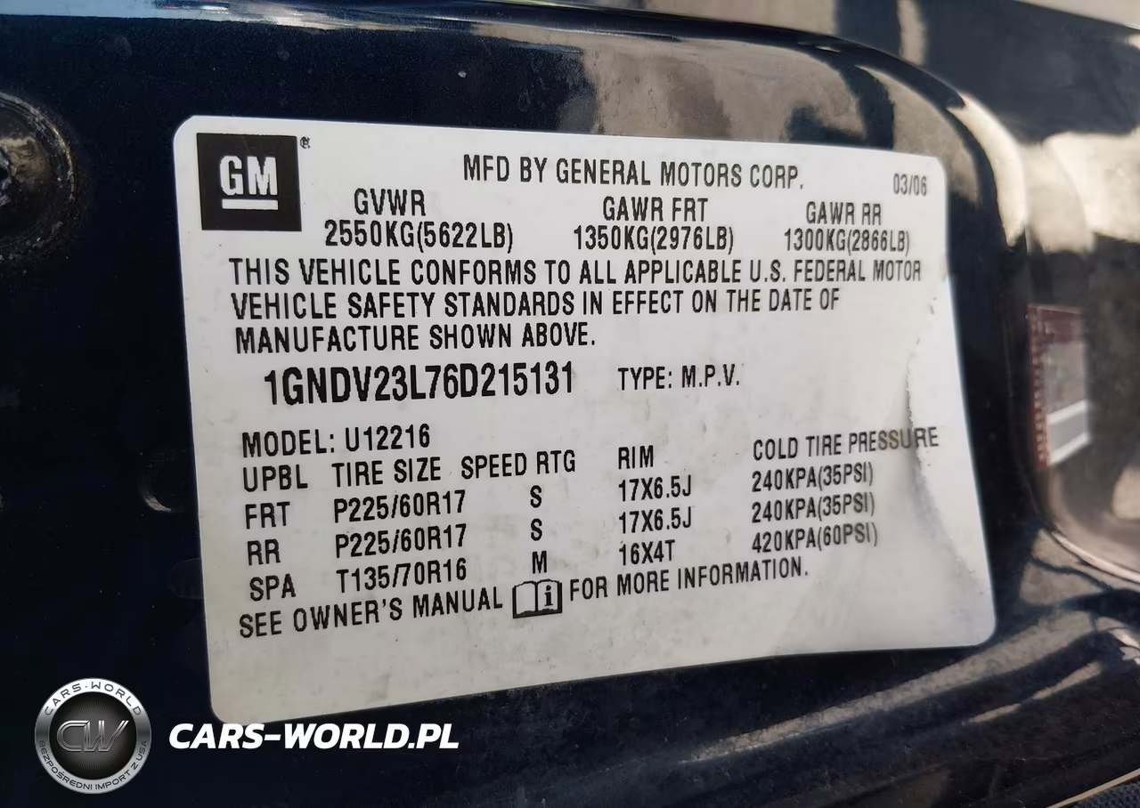 2006 Chevrolet Uplander Ls VIN:1GNDV23L76D215131 - 9