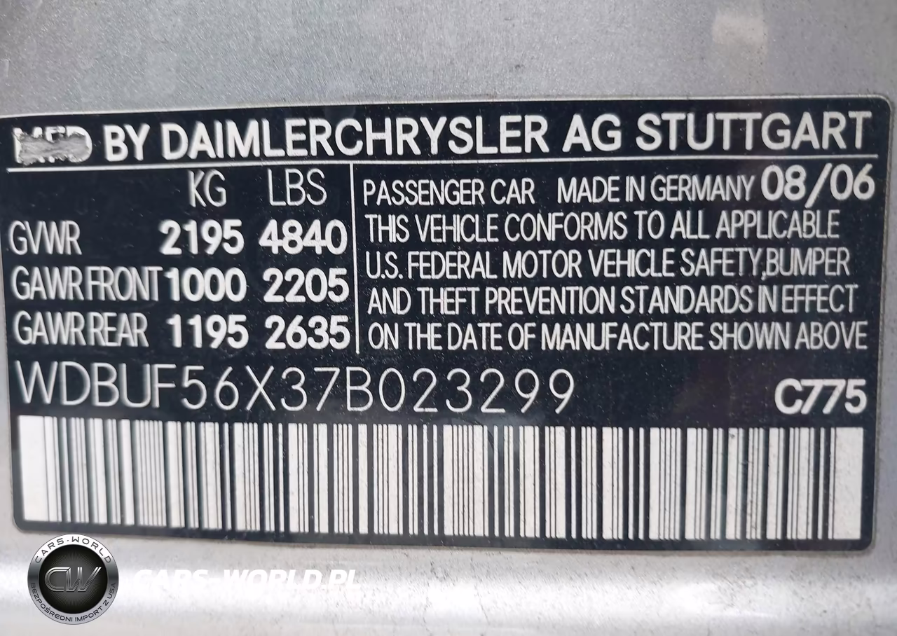 2007 Mercedes-Benz E 350 VIN:WDBUF56X37B023299 - 9
