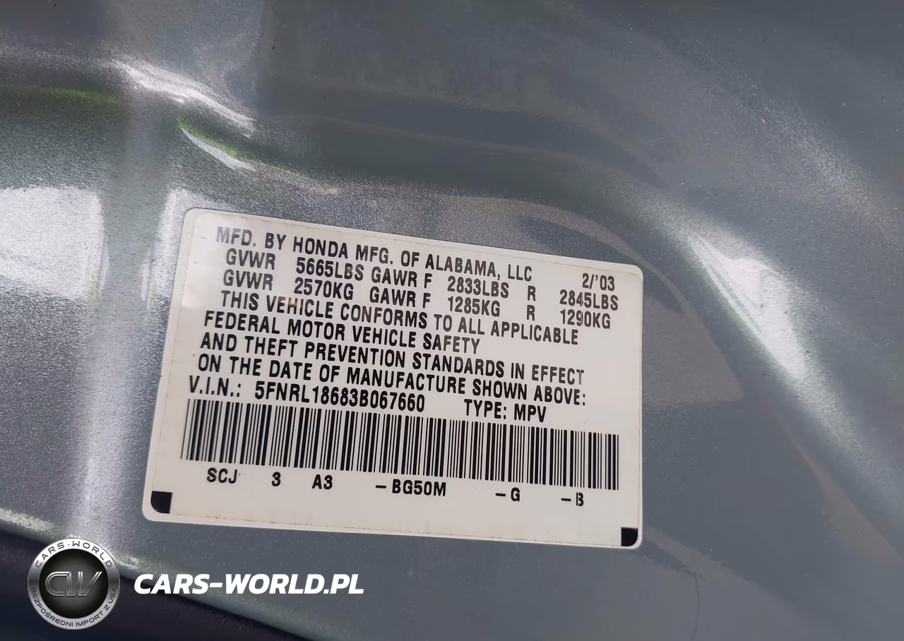 2003 Honda Odyssey Ex VIN:5FNRL18683B067660 - 9