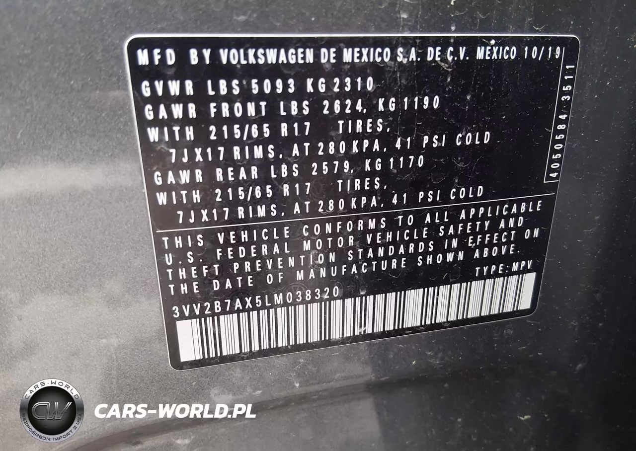 2020 Volkswagen Tiguan 2.0T Se-2.0T Se R-Line Black-2.0T Sel VIN:3VV2B7AX5LM038320 - 9