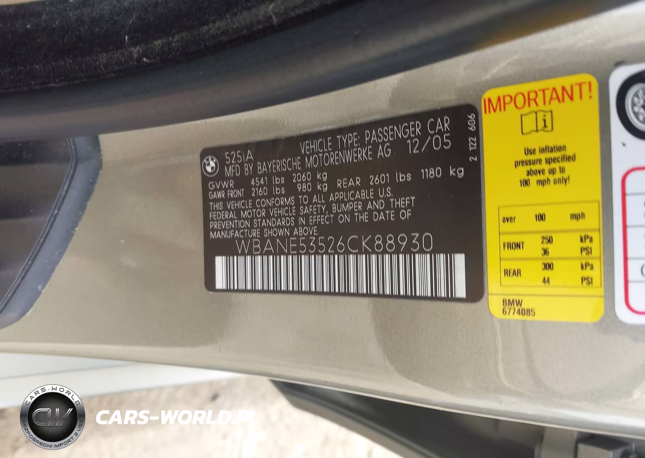 2006 BMW 525I VIN:WBANE53526CK88930 - 9