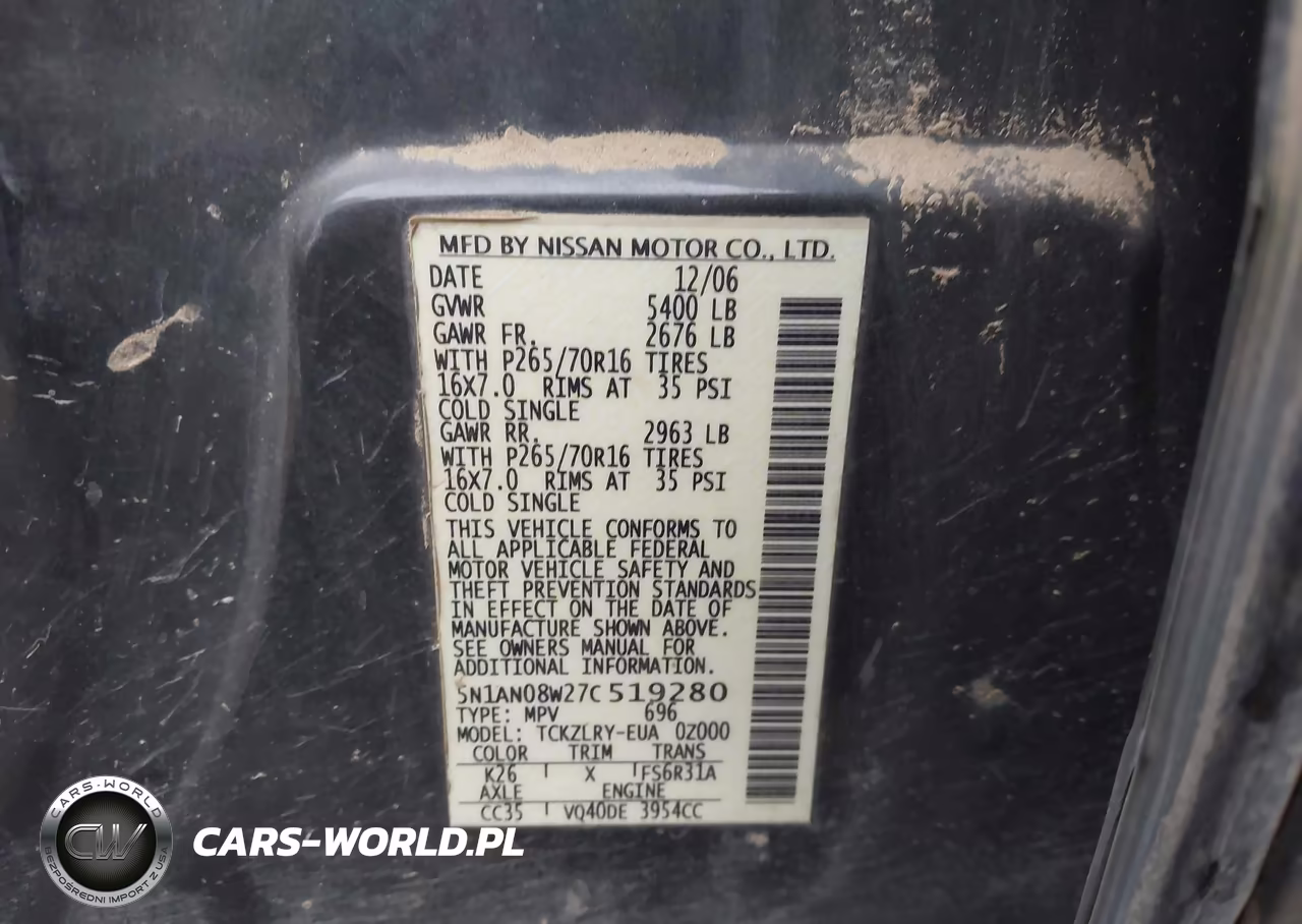 2007 Nissan Xterra S VIN:5N1AN08W27C519280 - 9