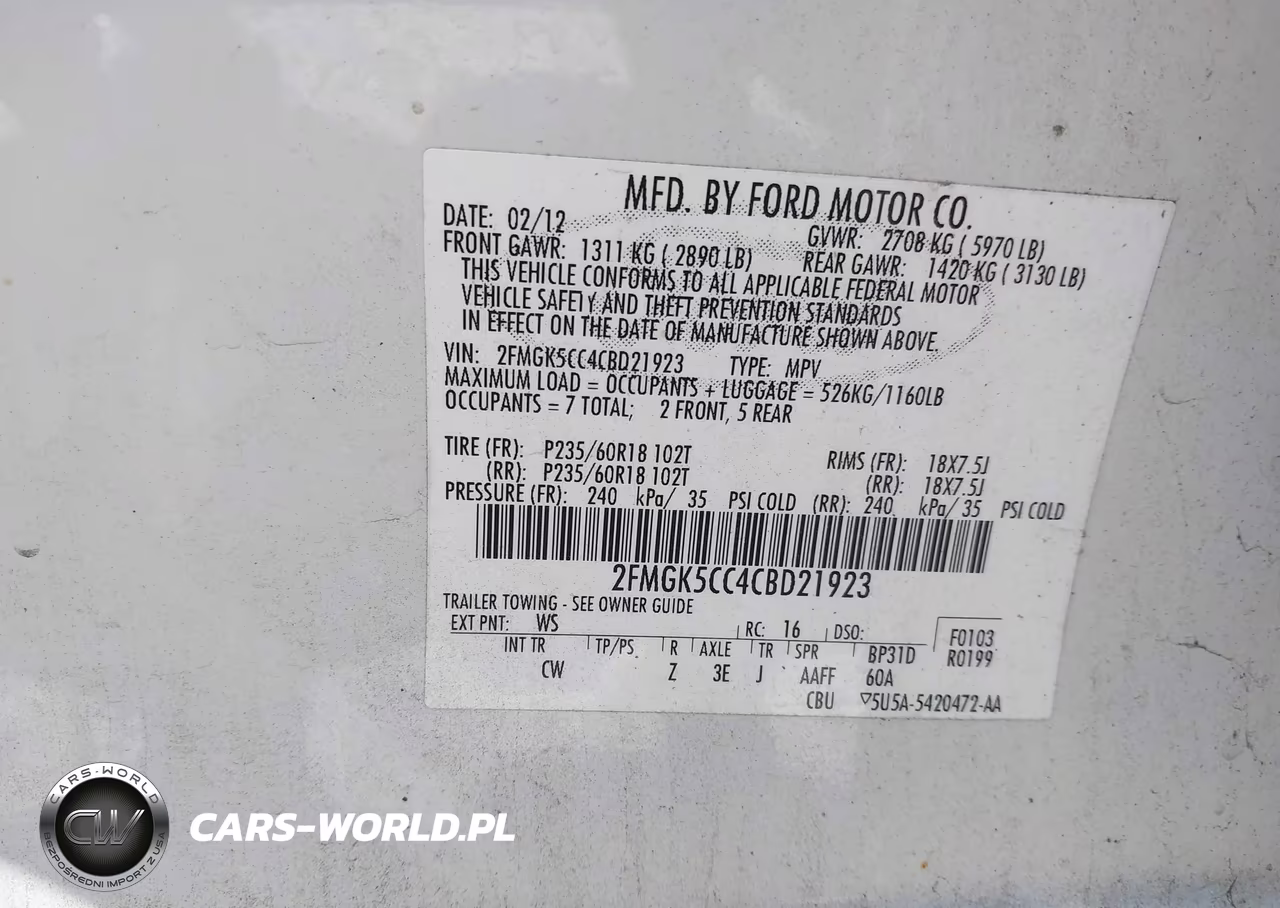 2012 Ford Flex Sel VIN:2FMGK5CC4CBD21923 - 9