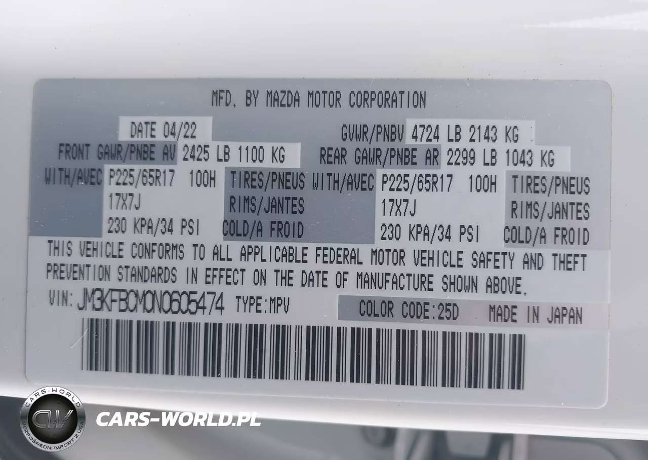 2022 Mazda Cx-5 2.5 S Preferred VIN:JM3KFBCM0N0605474 - 9