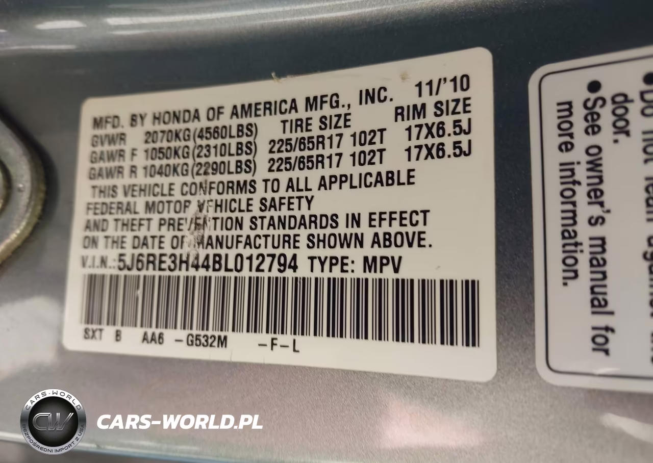 2011 Honda Cr-V Se VIN:5J6RE3H44BL012794 - 9