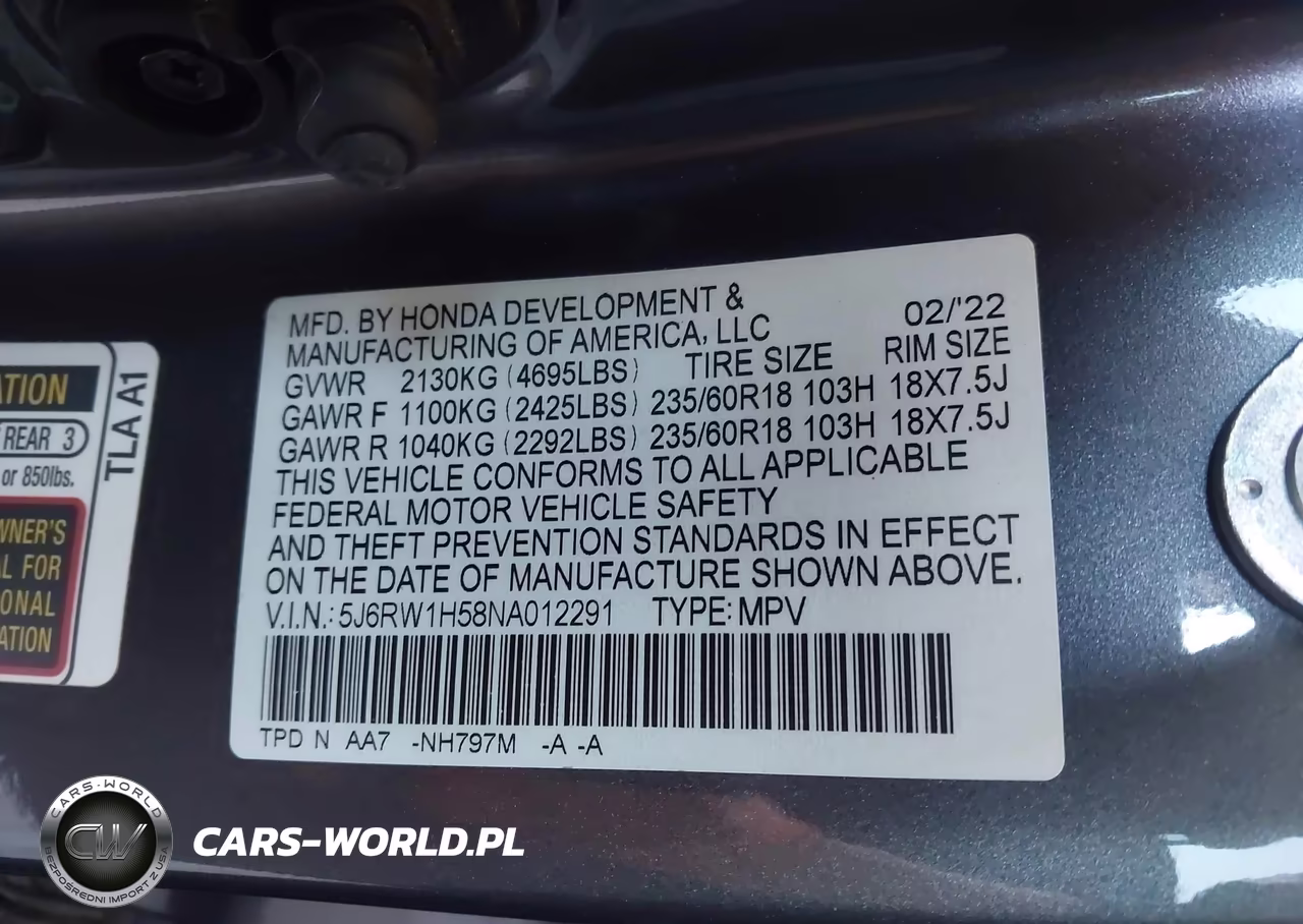 2022 Honda Cr-V 2Wd Ex VIN:5J6RW1H58NA012291 - 9