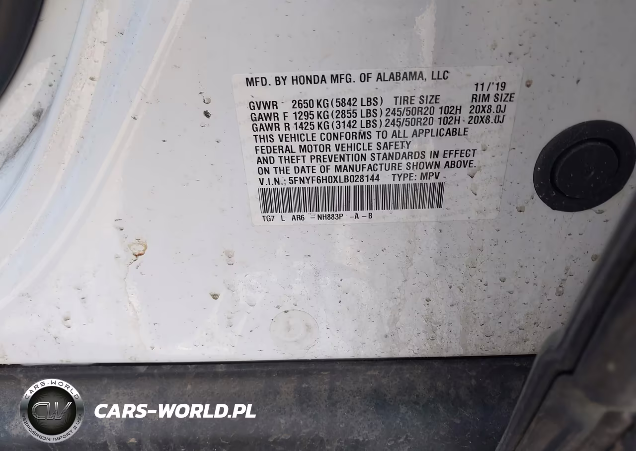2020 Honda Pilot Awd Elite VIN:5FNYF6H0XLB028144 - 9