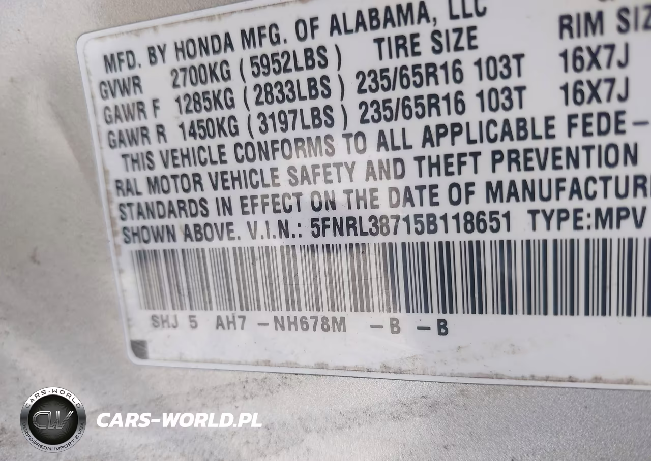 2005 Honda Odyssey Ex-L VIN:5FNRL38715B118651 - 9