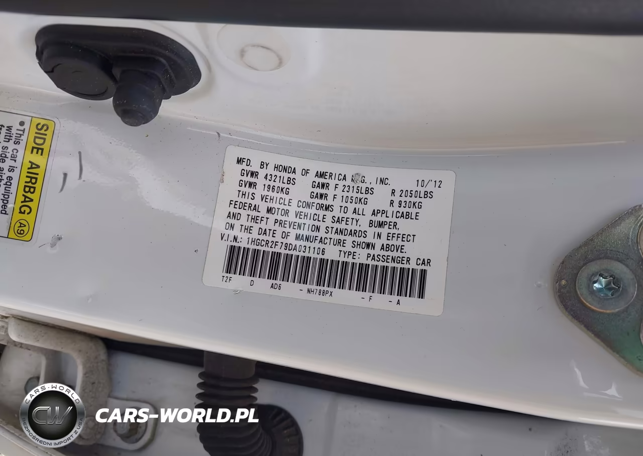 2013 Honda Accord Ex VIN:1HGCR2F79DA031106 - 9