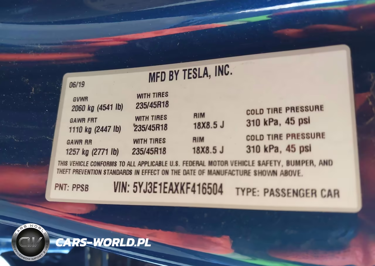 2019 Tesla Model 3 Long Range-Mid Range-Standard Range-Standard Range Plus VIN:5YJ3E1EAXKF416504 - 9