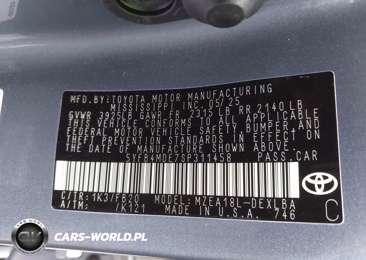 2025 Toyota Corolla Le VIN:5YFB4MDE7SP311458 - 9