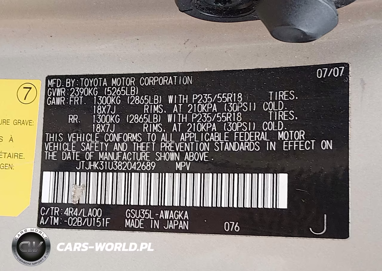 2008 Lexus Rx 350 VIN:JTJHK31U382042689 - 9