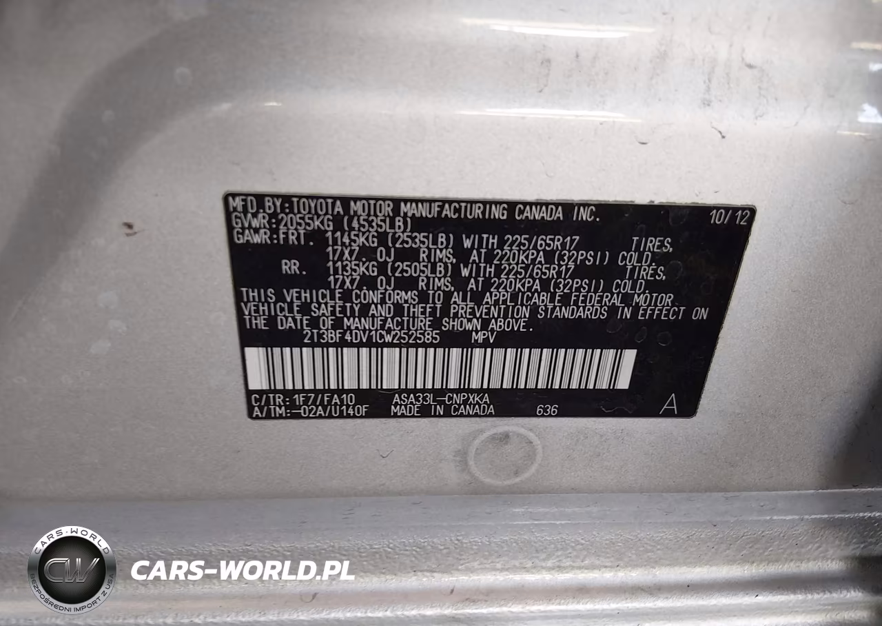 2012 Toyota Rav4 VIN:2T3BF4DV1CW252585 - 9