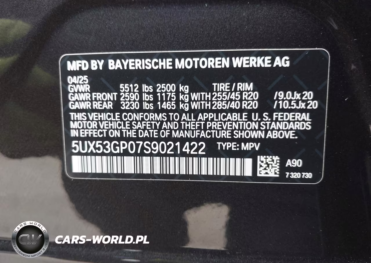 2025 BMW X3 30 xDrive VIN:5UX53GP07S9021422 - 9