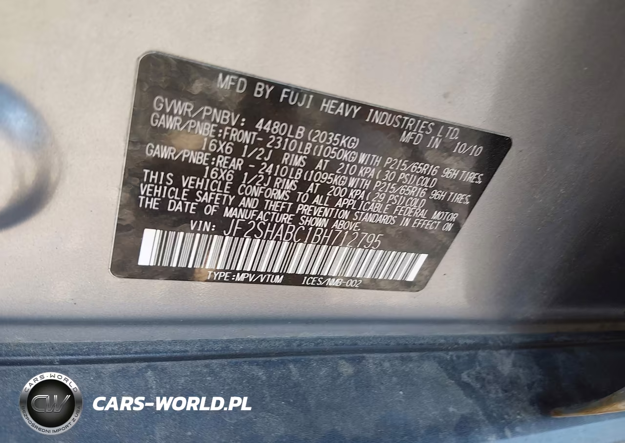 2011 Subaru Forester 2.5X VIN:JF2SHABC1BH712795 - 9