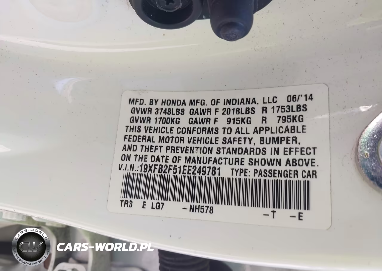 2014 Honda Civic Lx VIN:19XFB2F51EE249781 - 9