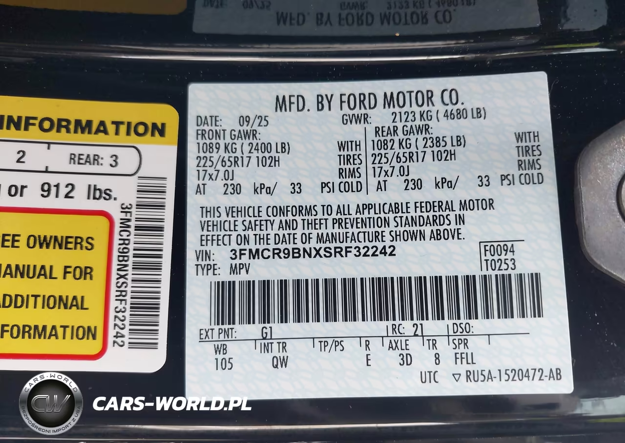2025 Ford Bronco Sport Big Bend VIN:3FMCR9BNXSRF32242 - 9
