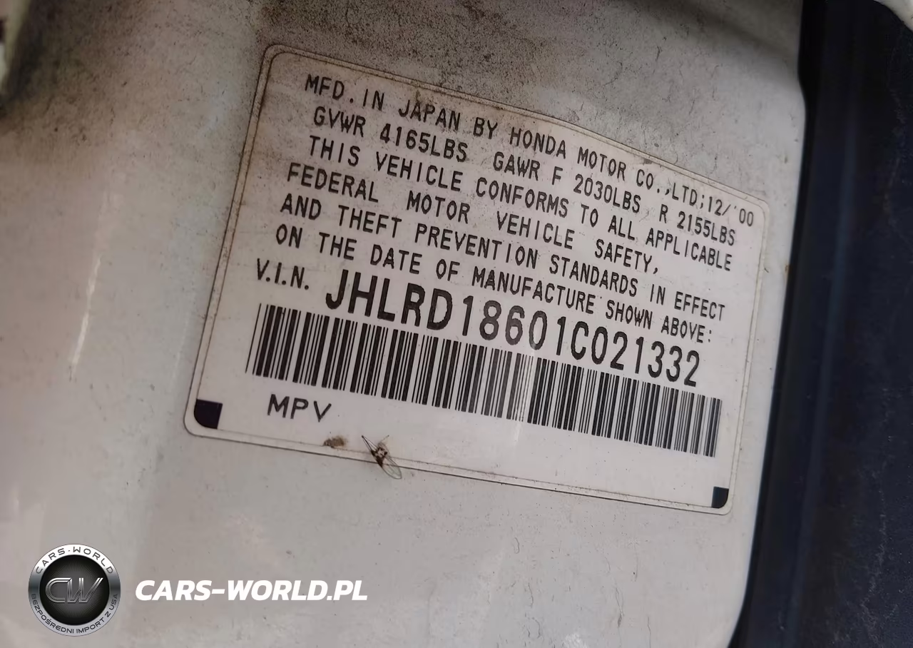 2001 Honda Cr-V Ex VIN:JHLRD18601C021332 - 9