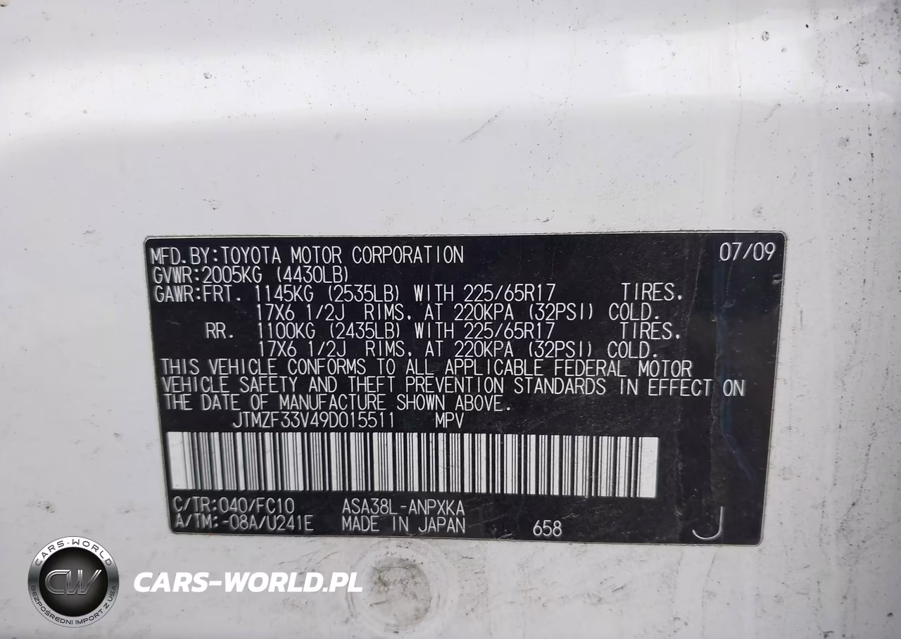2009 Toyota Rav4 VIN:JTMZF33V49D015511 - 9