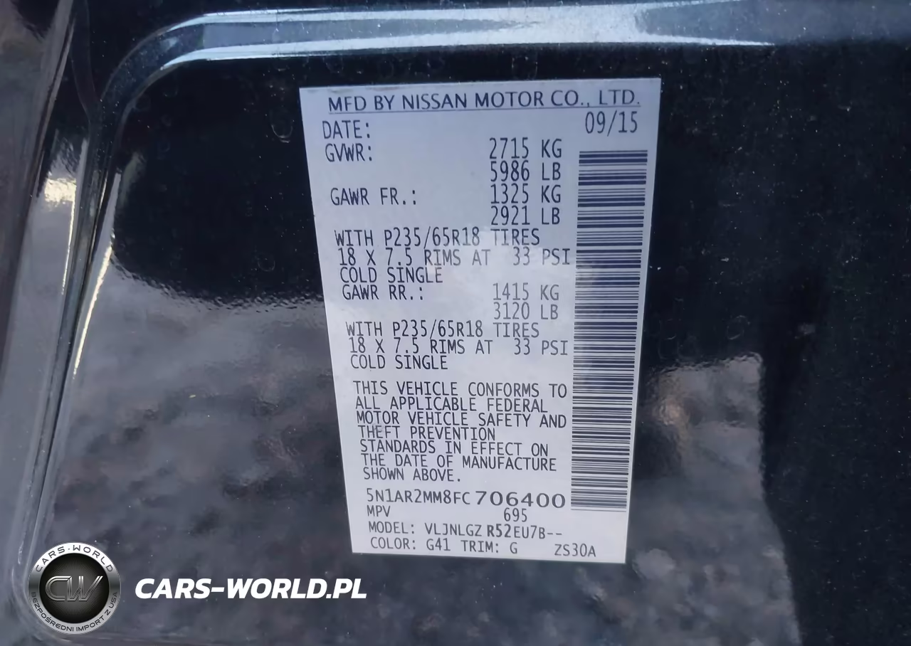 2015 Nissan Pathfinder Sl VIN:5N1AR2MM8FC706400 - 9
