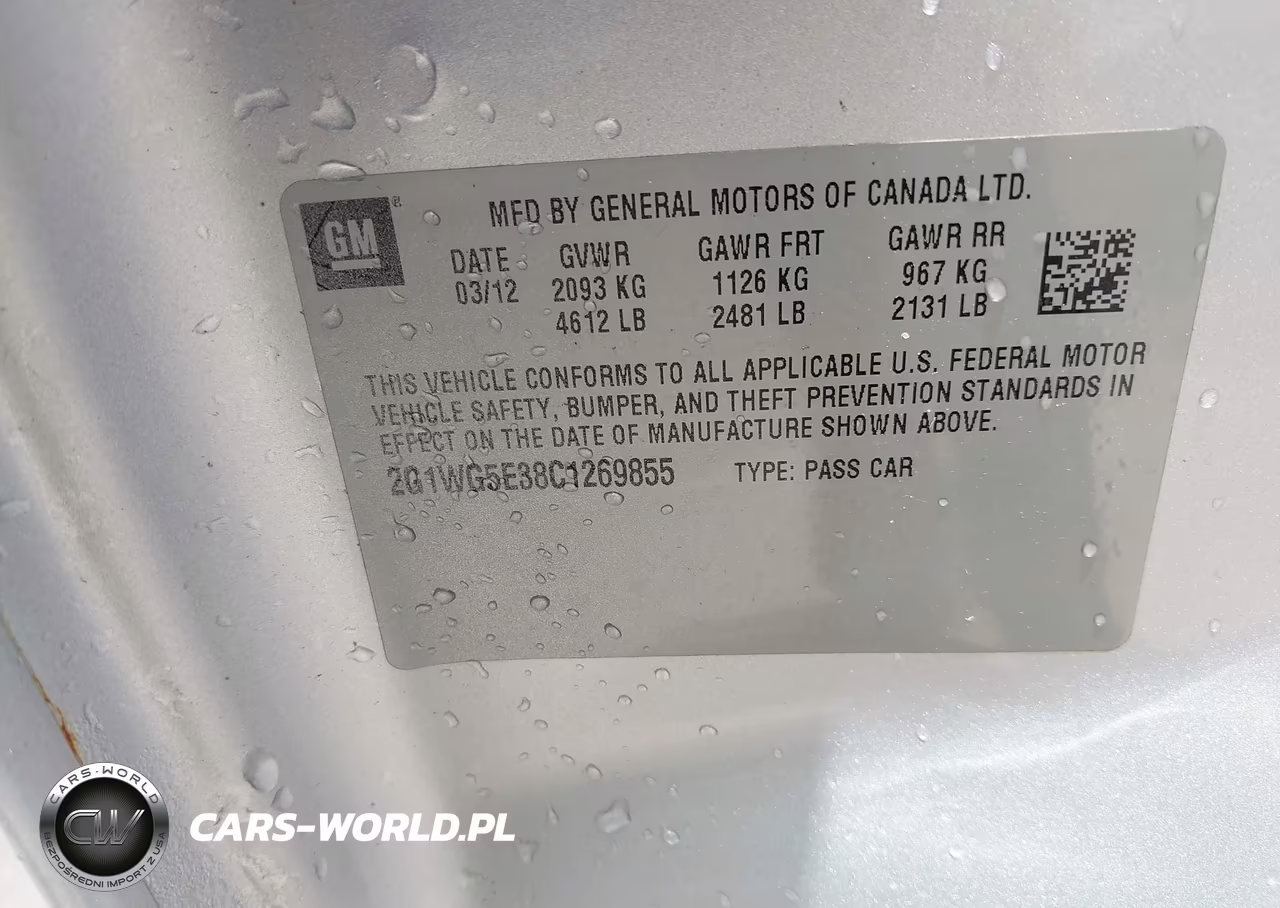 2012 Chevrolet Impala Lt VIN:2G1WG5E38C1269855 - 9