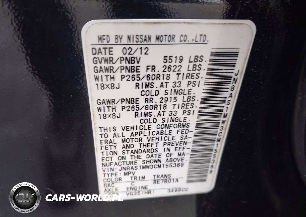 2012 Infiniti Fx35 VIN:JN8AS1MW3CM155369 - 9