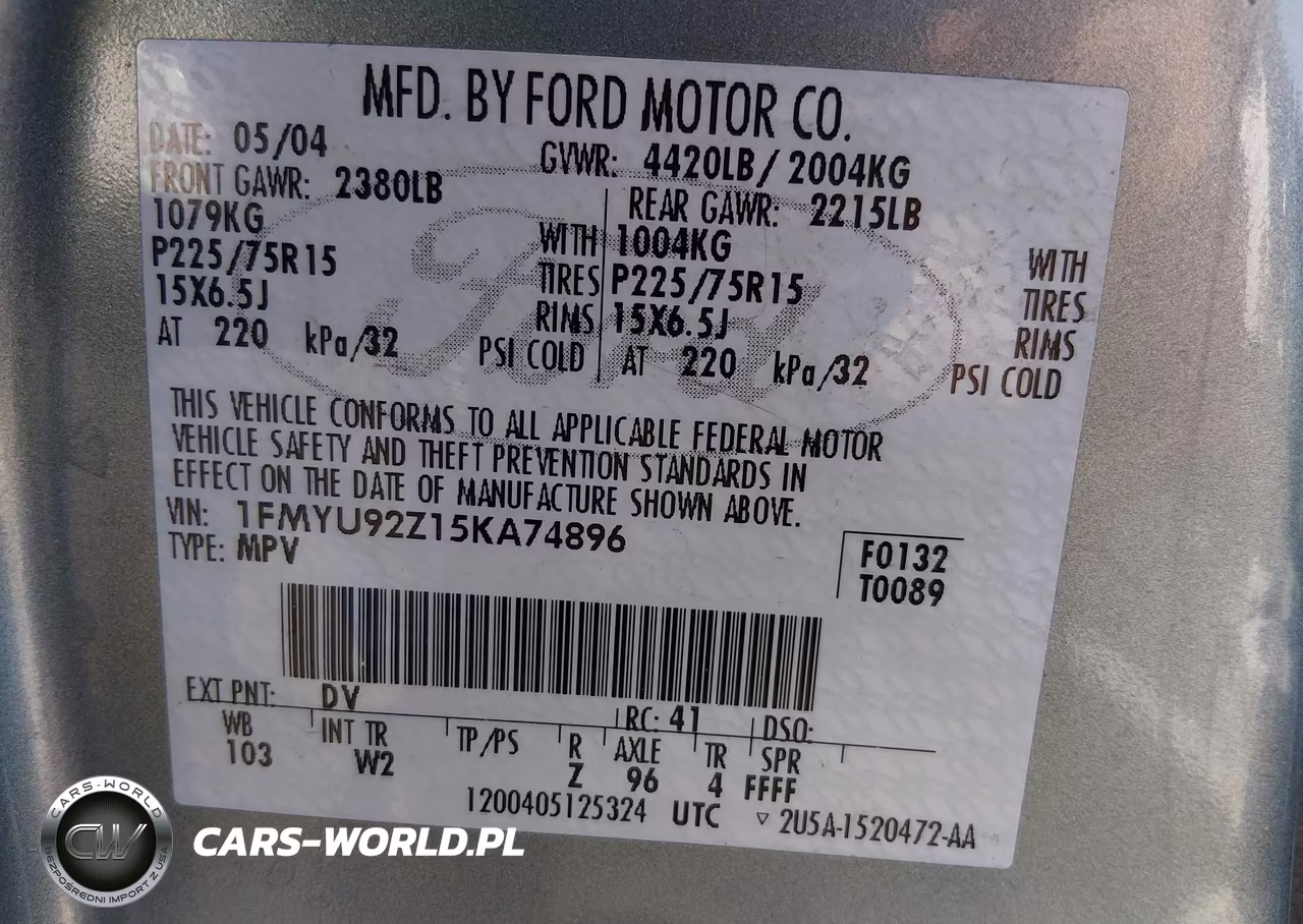 2005 Ford Escape Xls VIN:1FMYU92Z15KA74896 - 9