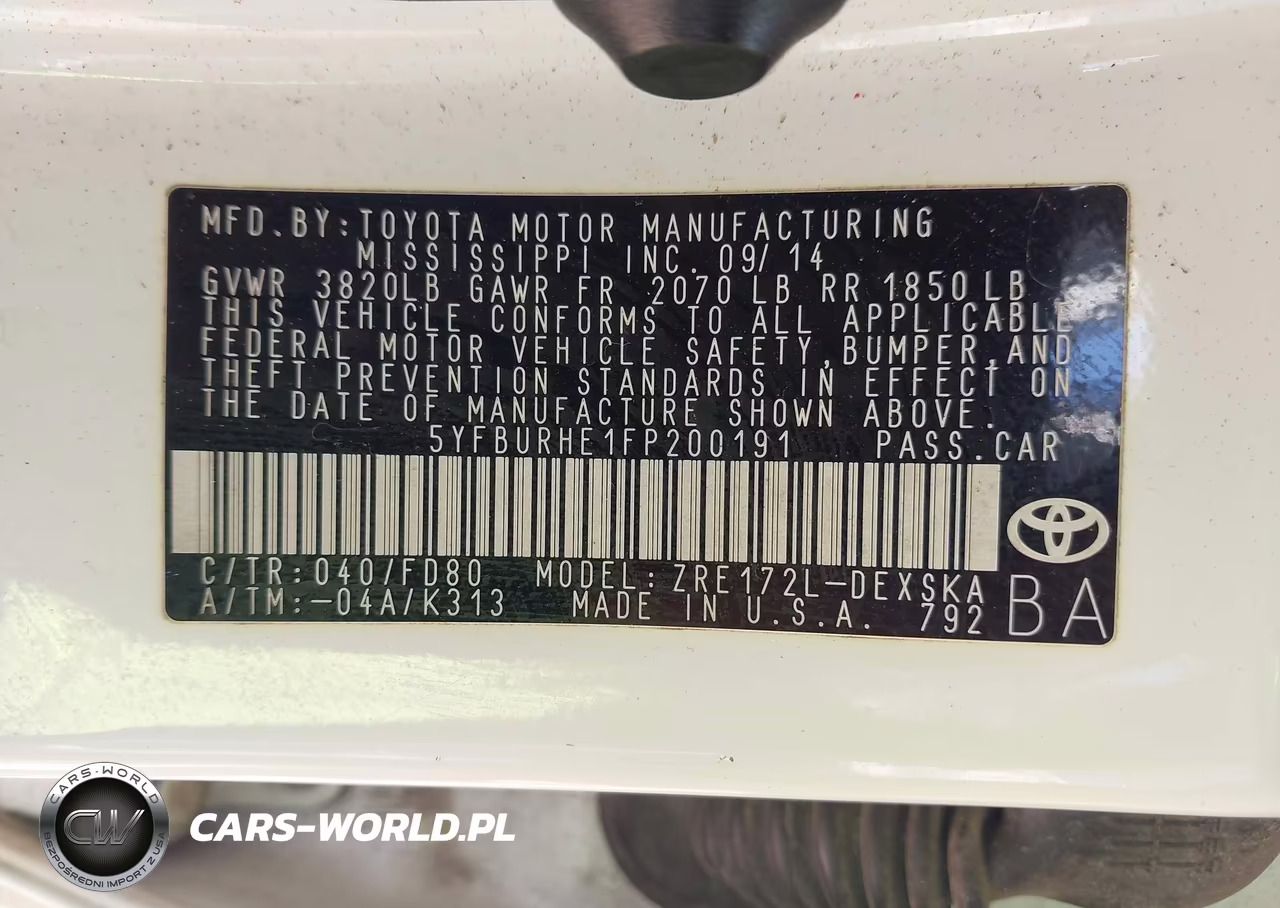 2015 Toyota Corolla S Plus VIN:5YFBURHE1FP200191 - 9
