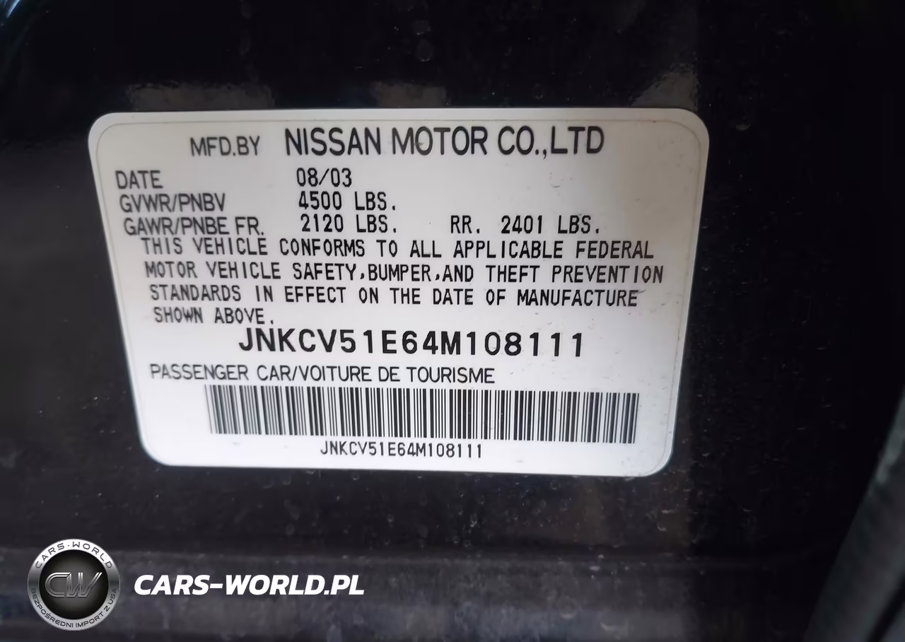 2004 Infiniti G35 VIN:JNKCV51E64M108111 - 9