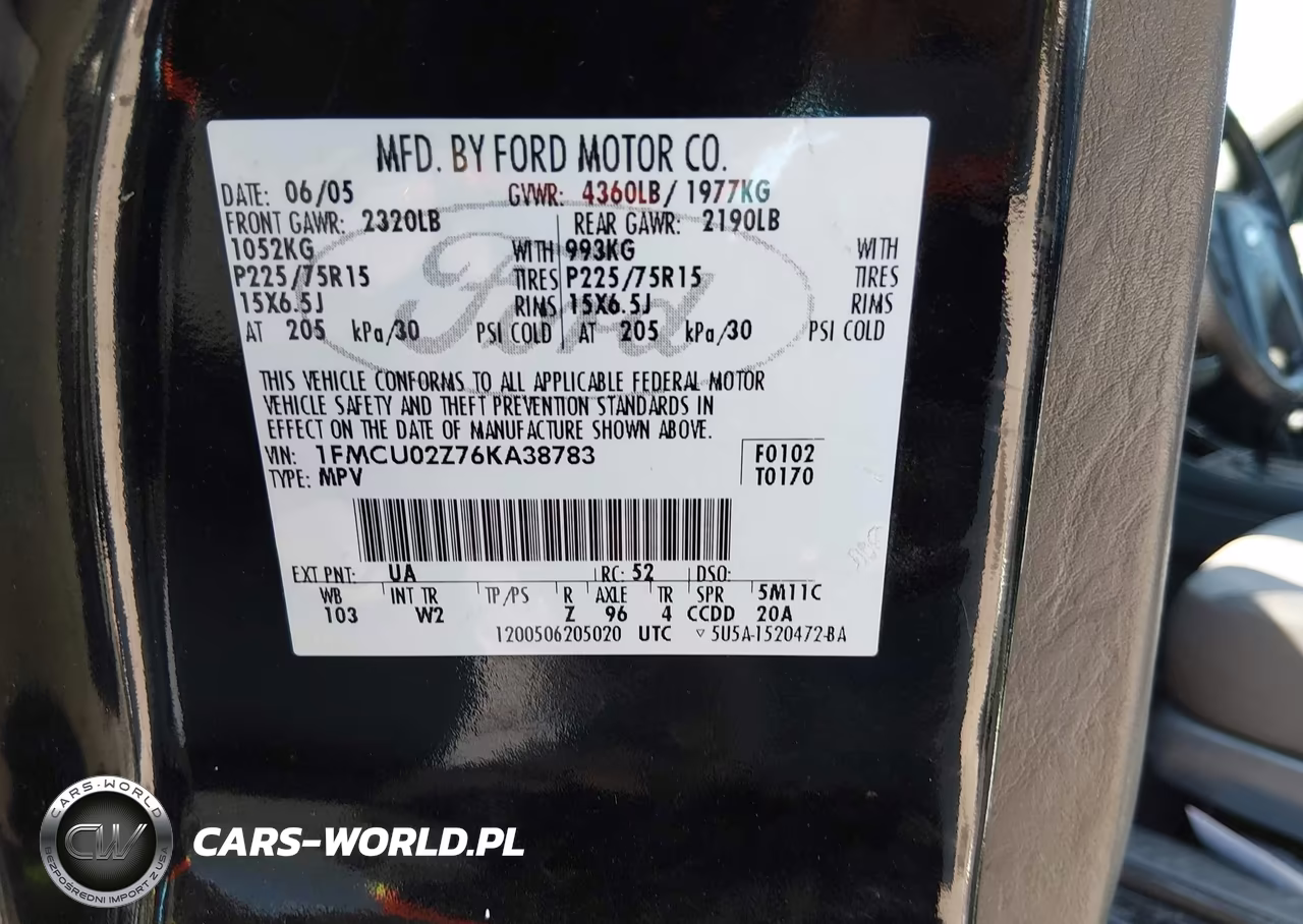 2006 Ford Escape Xls VIN:1FMCU02Z76KA38783 - 9