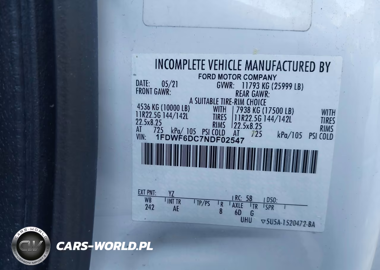 2022 Ford F-650 Diesel VIN:1FDWF6DC7NDF02547 - 4