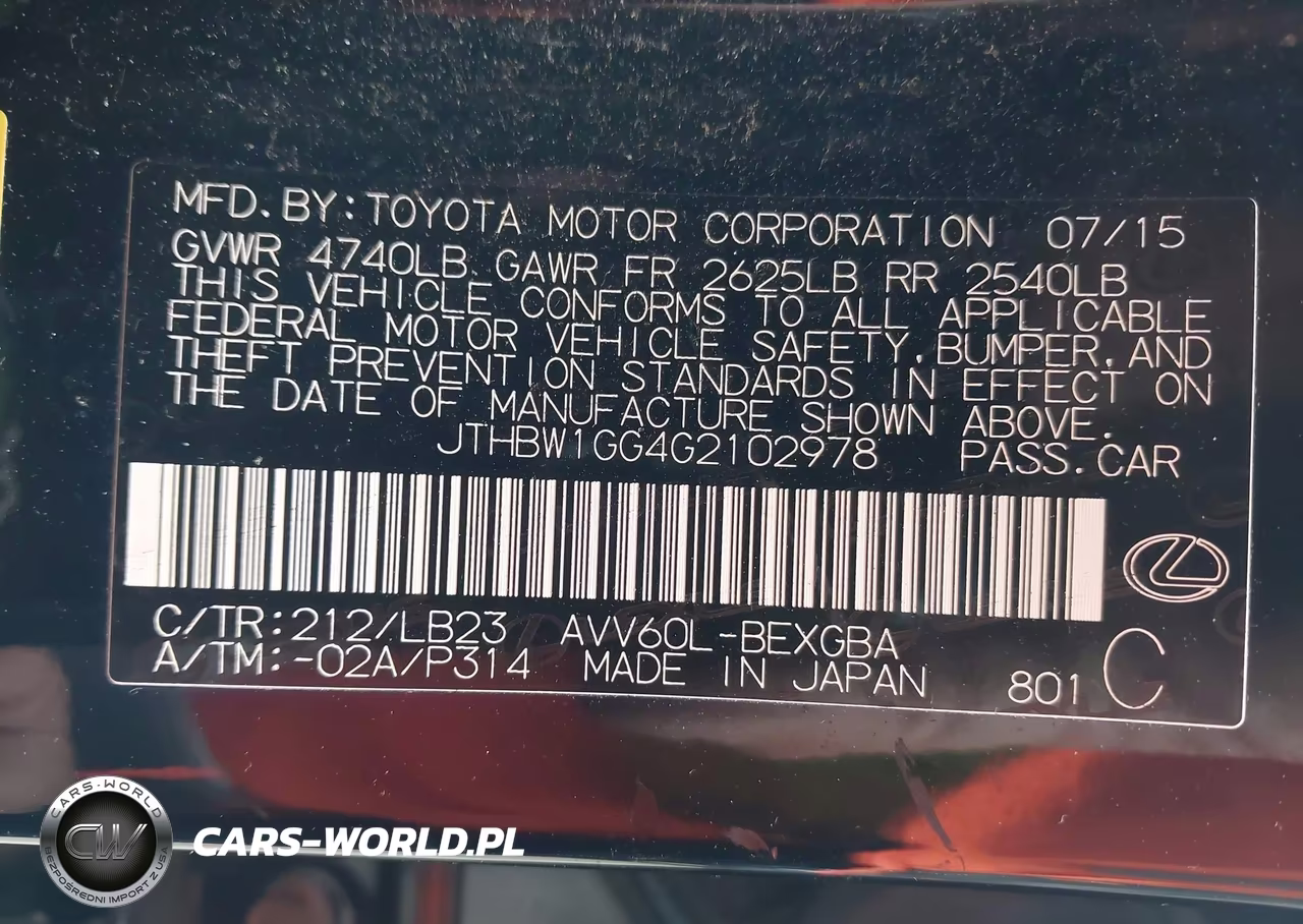 2016 Lexus Es 300H VIN:JTHBW1GG4G2102978 - 9