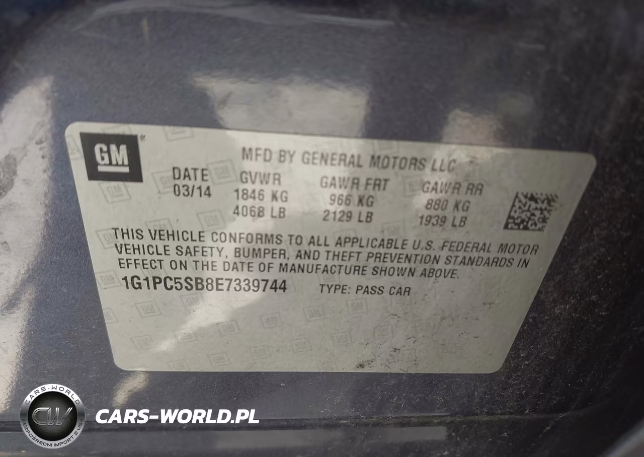 2014 Chevrolet Cruze 1Lt Auto VIN:1G1PC5SB8E7339744 - 9