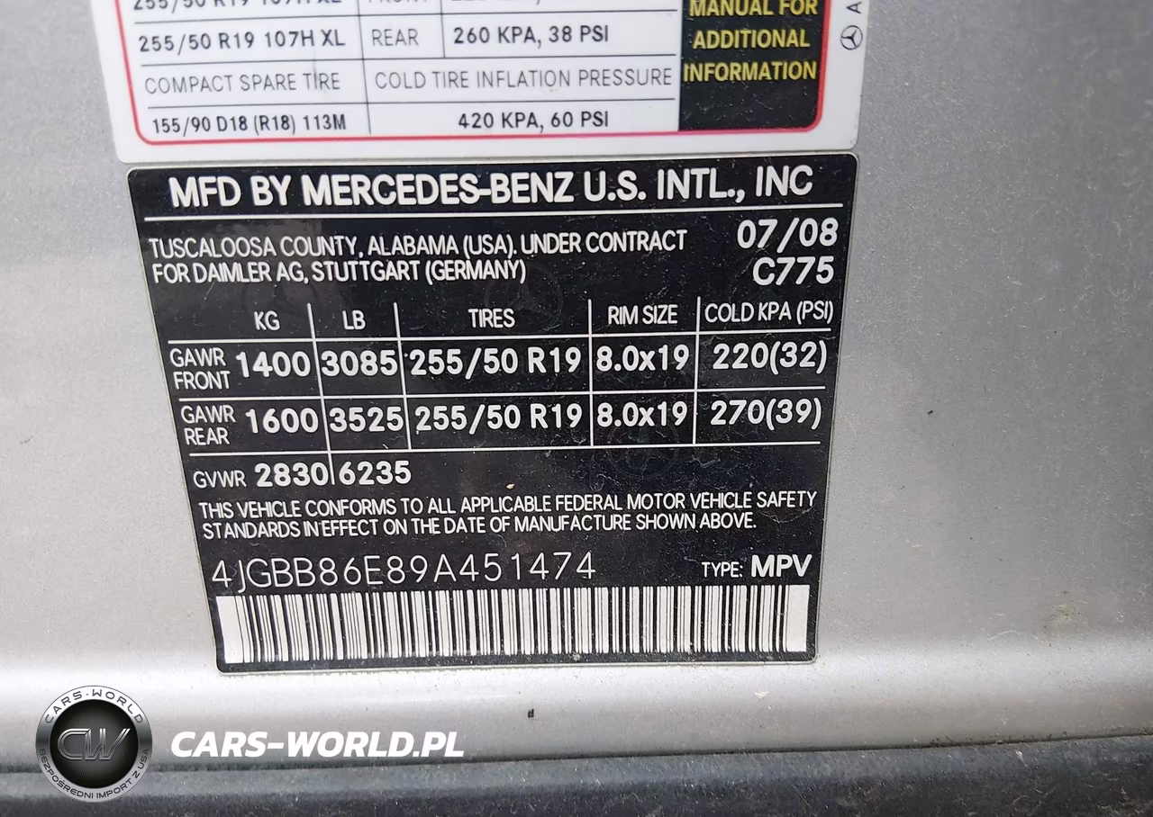 2009 Mercedes-Benz Ml 350 4Matic VIN:4JGBB86E89A451474 - 9