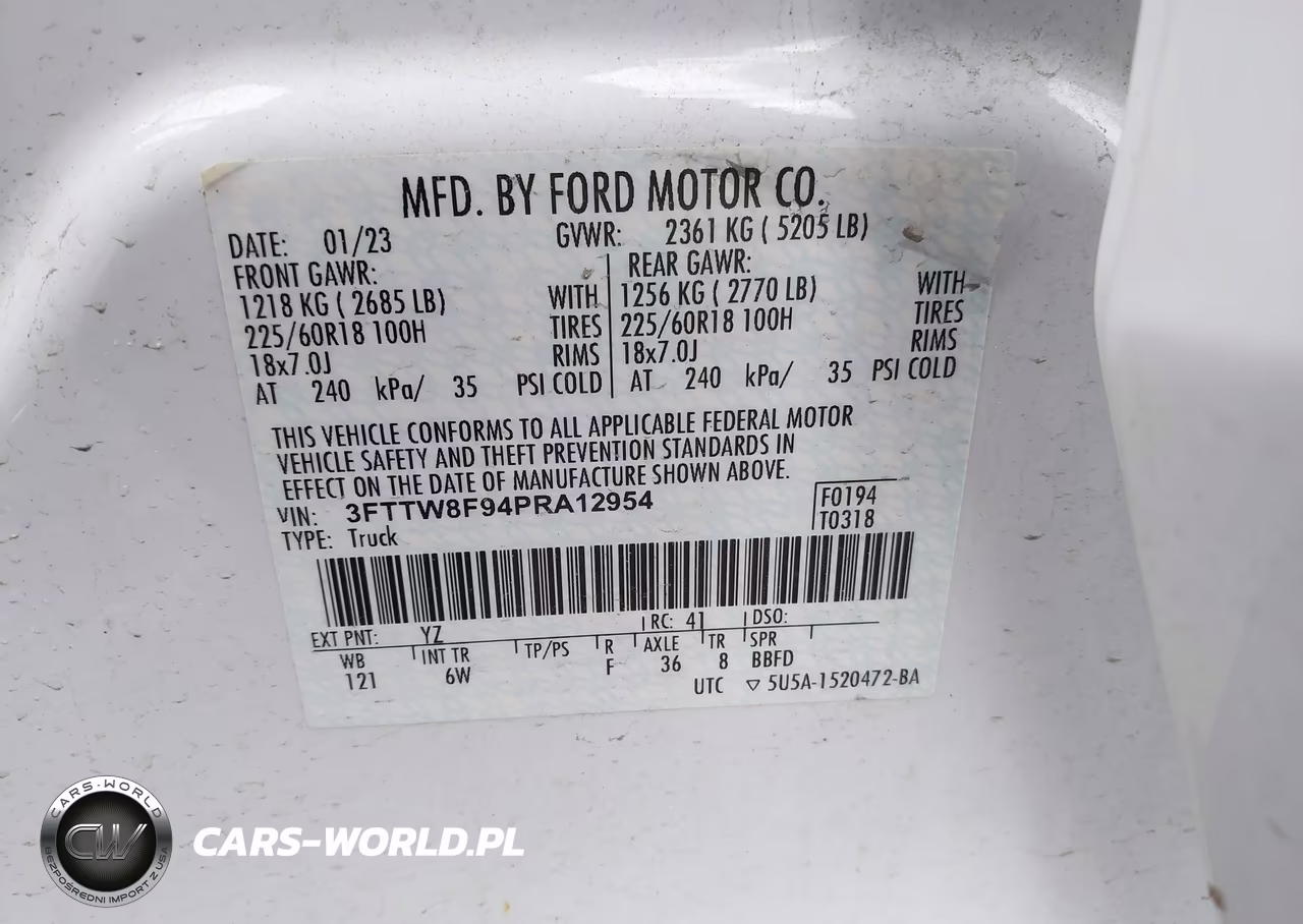 2023 Ford Maverick Lariat VIN:3FTTW8F94PRA12954 - 9