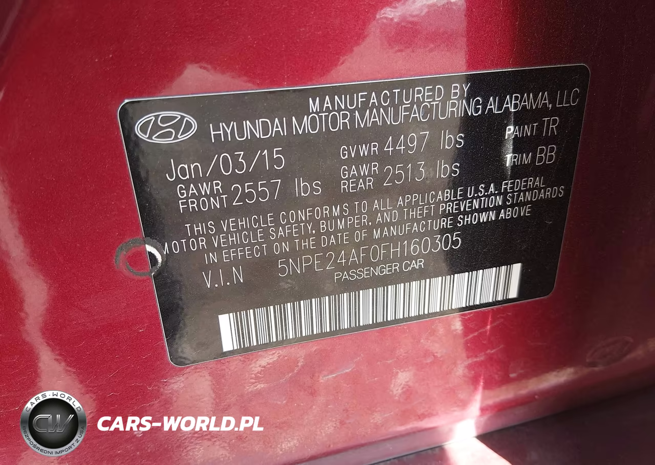 2015 Hyundai Sonata Se VIN:5NPE24AF0FH160305 - 9