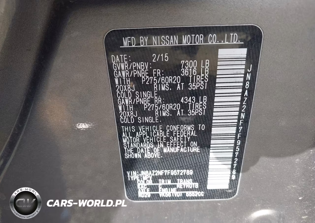 2015 Infiniti Qx80 VIN:JN8AZ2NF7F9572789 - 9
