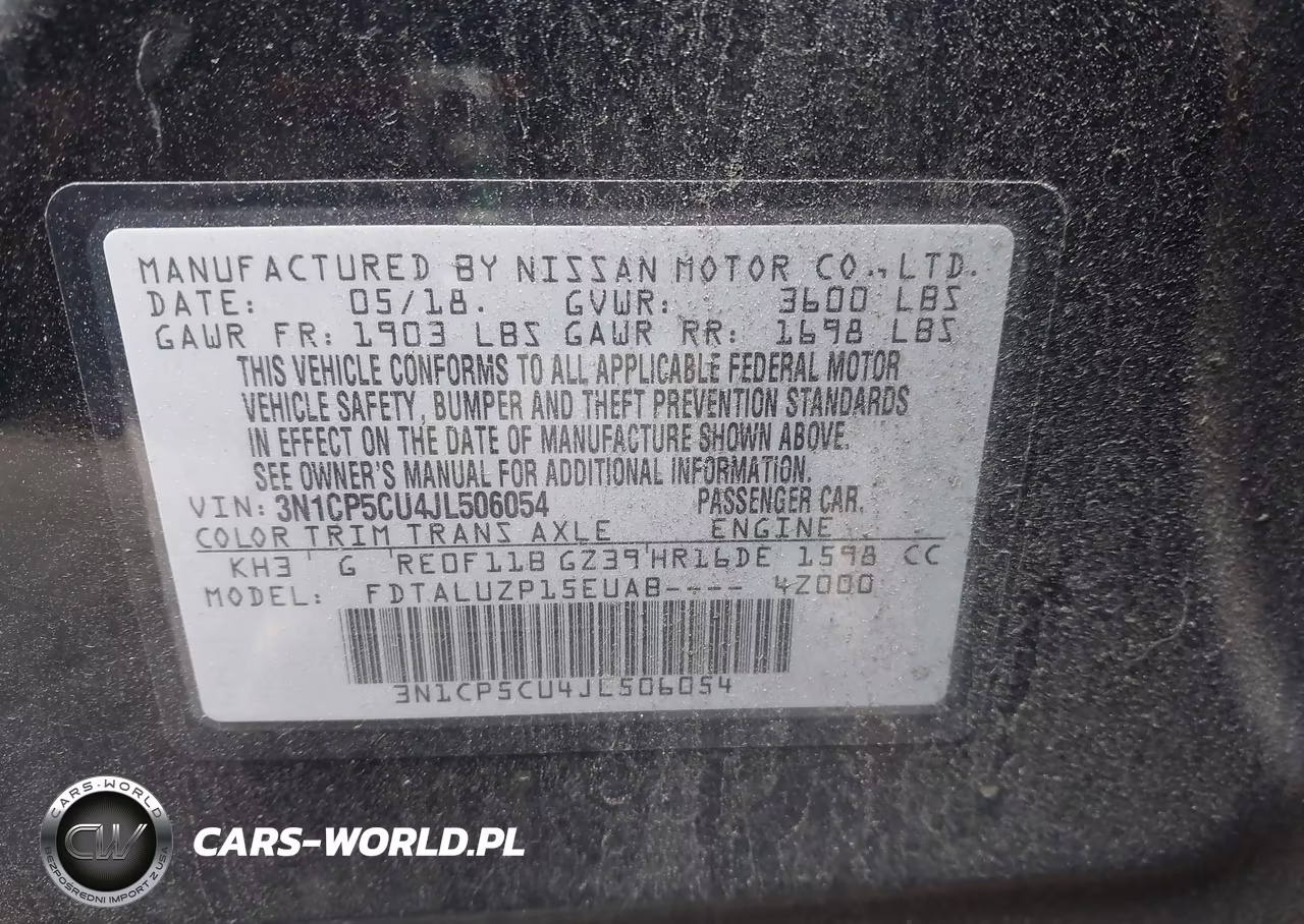 2018 Nissan Kicks Sr VIN:3N1CP5CU4JL506054 - 9