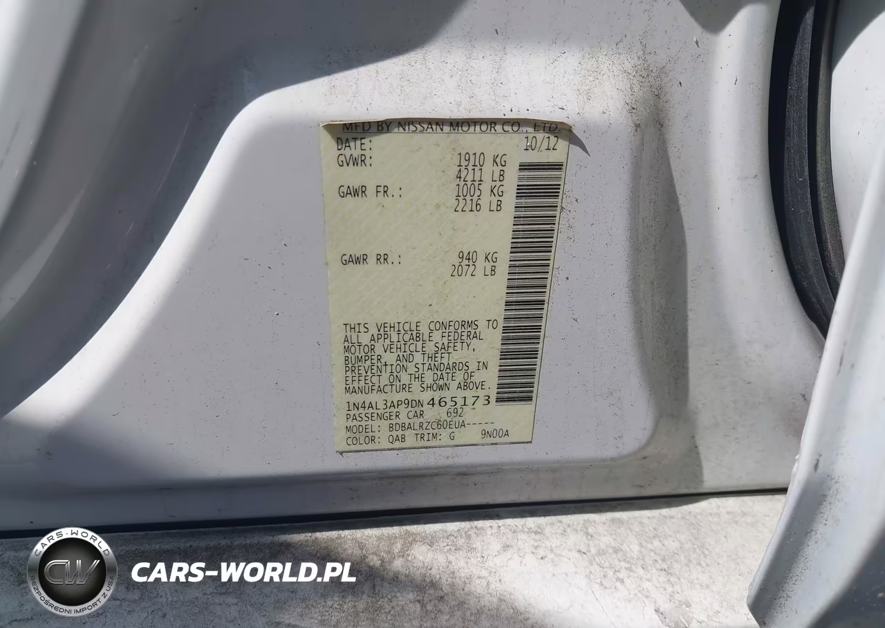 2013 Nissan Altima 2.5 S VIN:1N4AL3AP9DN465173 - 9