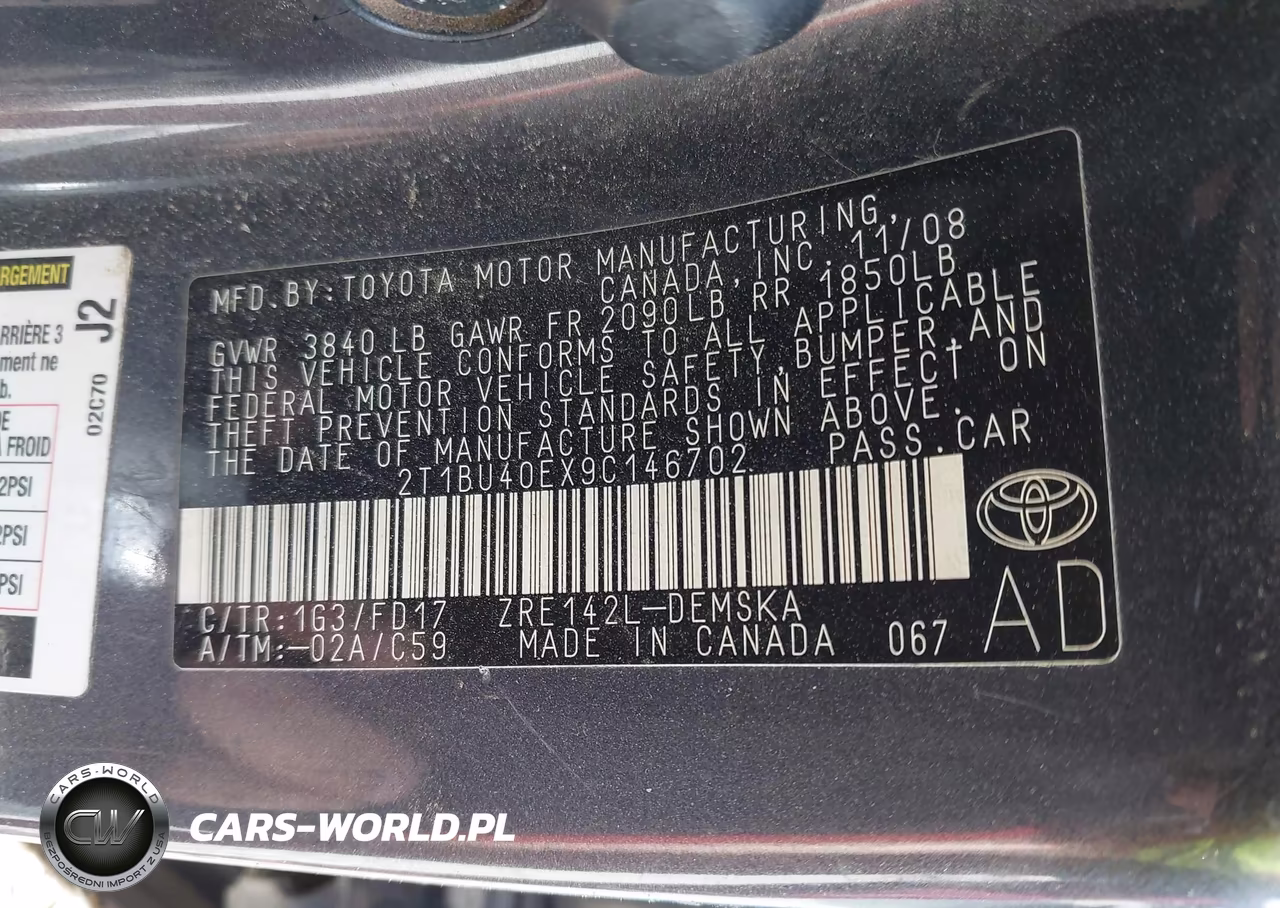 2009 Toyota Corolla S VIN:2T1BU40EX9C146702 - 9